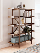 Lyncott Home Office Desk with Chair and Storage in Brown from Ashley - Luna Furniture