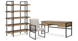 Montia Home Office Desk with Chair and Storage in Light Brown from Ashley Furniture - Luna Furniture