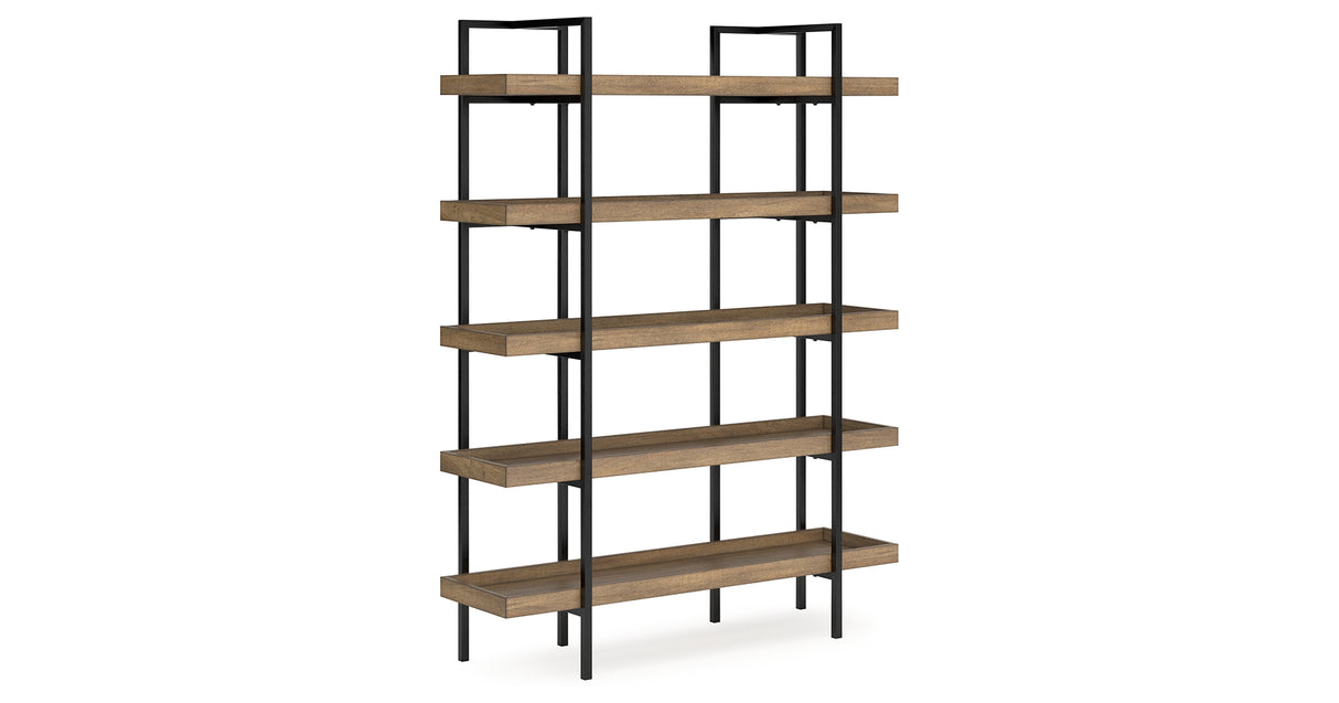 Montia Light Brown 76" Bookcase from Ashley Furniture - Luna Furniture