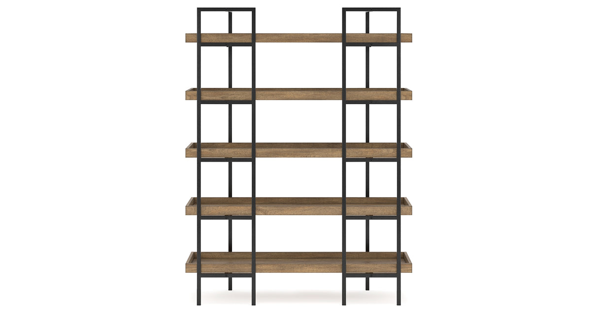 Montia Light Brown 76" Bookcase from Ashley Furniture - Luna Furniture