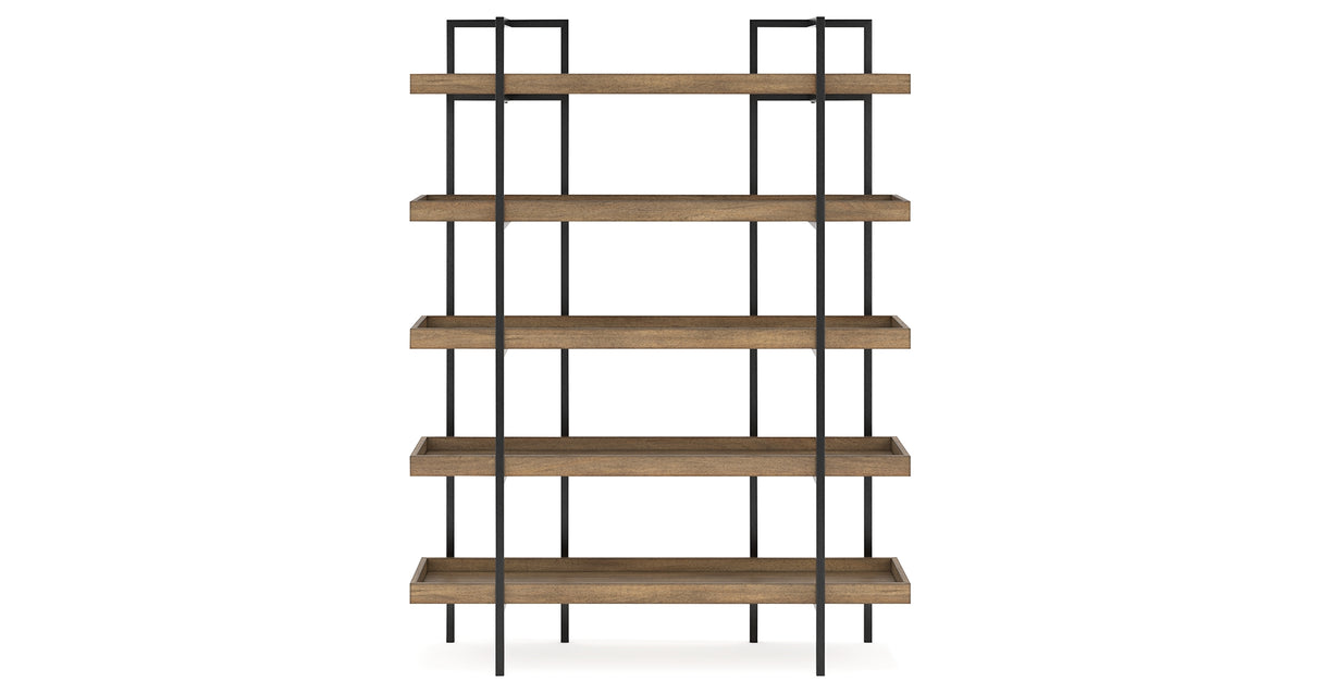 Montia Home Office Desk with Chair and Storage in Light Brown from Ashley Furniture - Luna Furniture