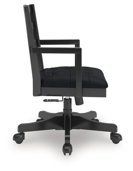 Wildenauer Brown/Black Home Office Desk Chair from Ashley - Luna Furniture