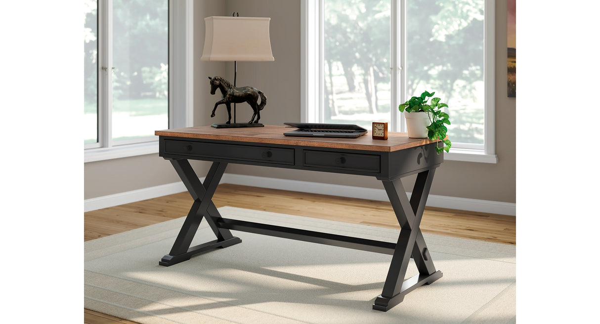 Wildenauer Brown/Black 60" Home Office Desk from Ashley - Luna Furniture