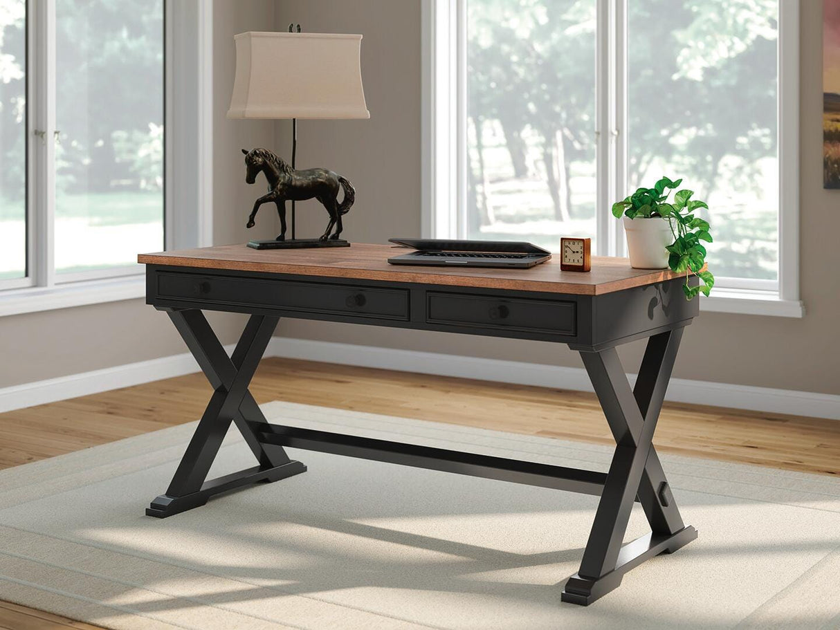 Wildenauer Brown/Black 60" Home Office Desk from Ashley - Luna Furniture