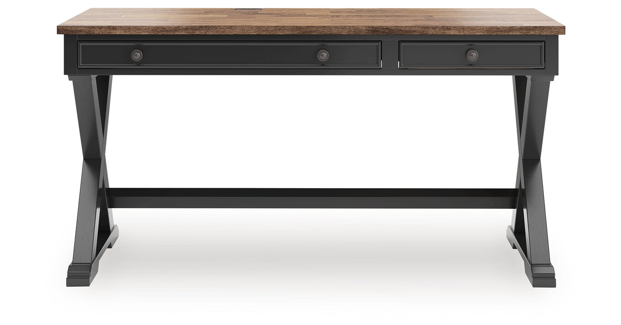 Wildenauer Brown/Black 60" Home Office Desk from Ashley - Luna Furniture