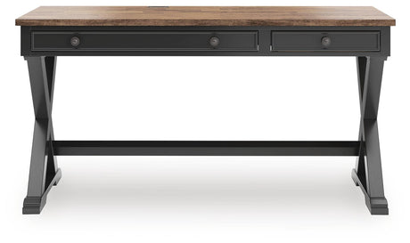 Wildenauer Brown/Black 60" Home Office Desk from Ashley - Luna Furniture