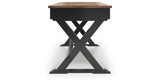 Wildenauer Brown/Black 60" Home Office Desk from Ashley - Luna Furniture