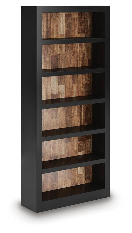 Wildenauer Brown/Black 75" Bookcase from Ashley - Luna Furniture