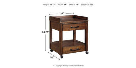 Baldridge Rustic Brown Printer Stand from Ashley - Luna Furniture
