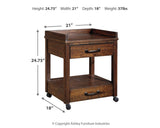 Baldridge Rustic Brown Printer Stand from Ashley - Luna Furniture