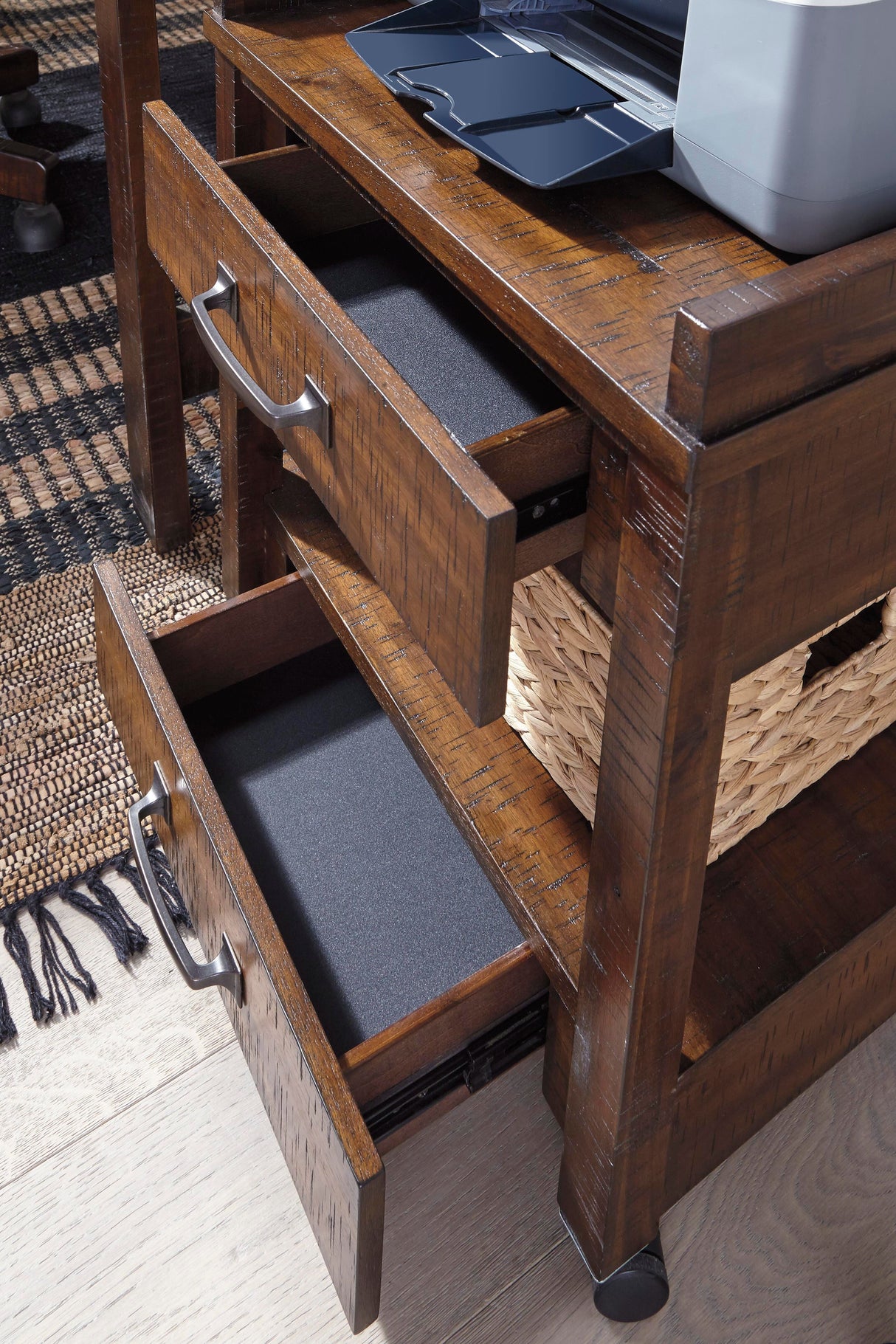 Baldridge Rustic Brown Printer Stand from Ashley - Luna Furniture