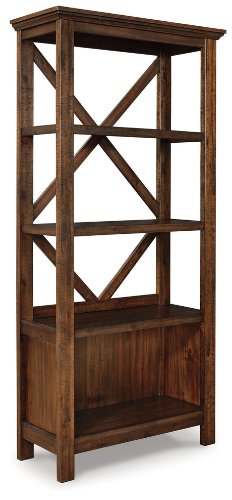 Baldridge Rustic Brown 75" Bookcase from Ashley - Luna Furniture