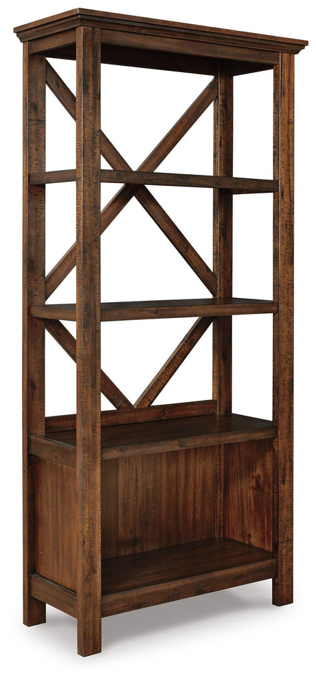 Baldridge Rustic Brown 75" Bookcase from Ashley - Luna Furniture