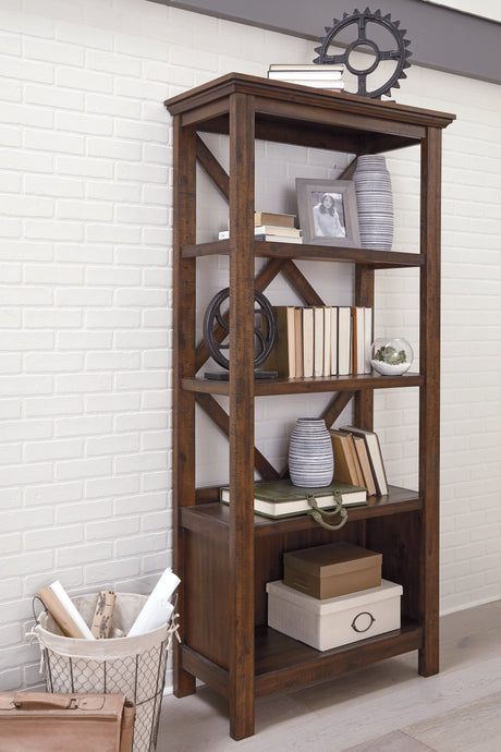Baldridge Rustic Brown 75" Bookcase from Ashley - Luna Furniture
