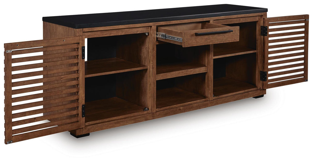 Kallari Warm Brown/Black Credenza from Ashley Furniture - Luna Furniture