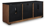 Kallari Warm Brown/Black Credenza from Ashley Furniture - Luna Furniture