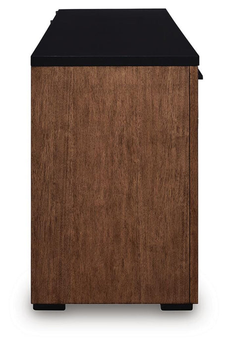 Kallari Warm Brown/Black Credenza from Ashley Furniture - Luna Furniture