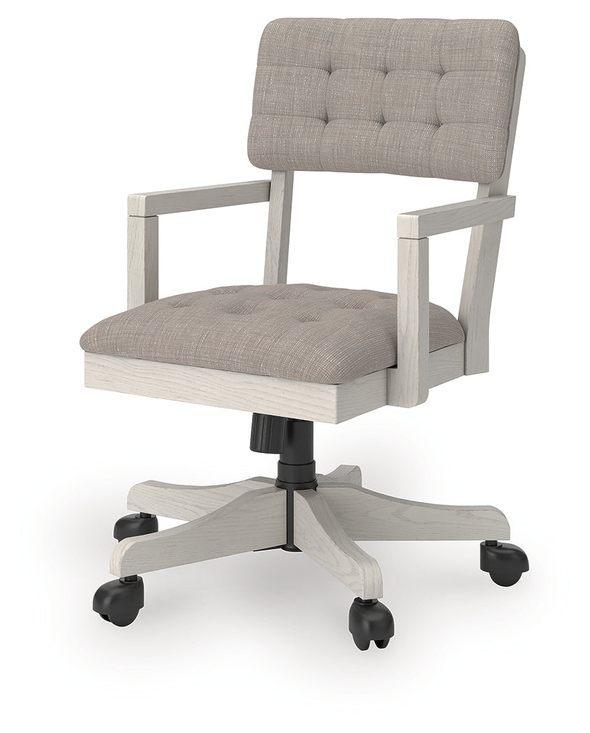 Robbinsdale Antique White Home Office Desk Chair from Ashley - Luna Furniture