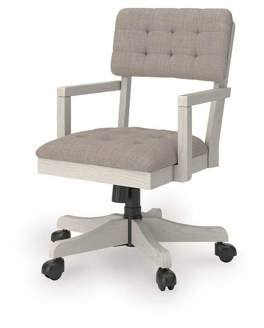 Robbinsdale Antique White Home Office Desk Chair from Ashley - Luna Furniture