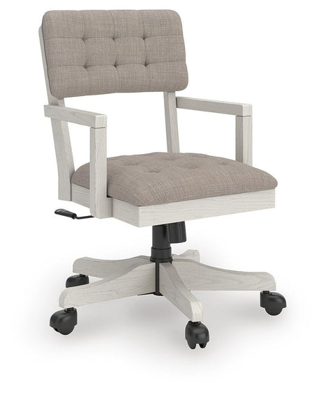 Robbinsdale Antique White Home Office Desk Chair from Ashley - Luna Furniture