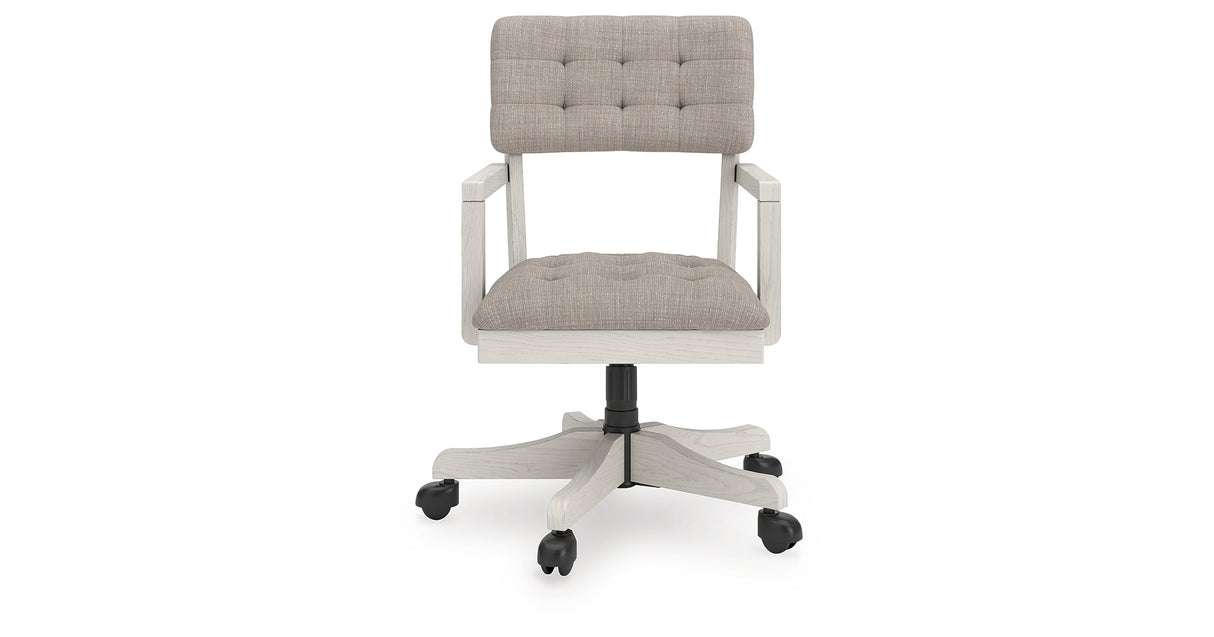 Robbinsdale Antique White Home Office Desk Chair from Ashley - Luna Furniture