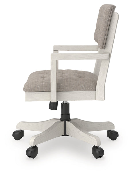 Robbinsdale Antique White Home Office Desk Chair from Ashley - Luna Furniture