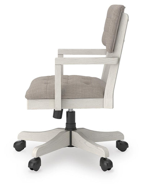 Robbinsdale Antique White Home Office Desk Chair from Ashley - Luna Furniture
