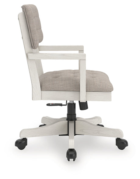 Robbinsdale Antique White Home Office Desk Chair from Ashley - Luna Furniture