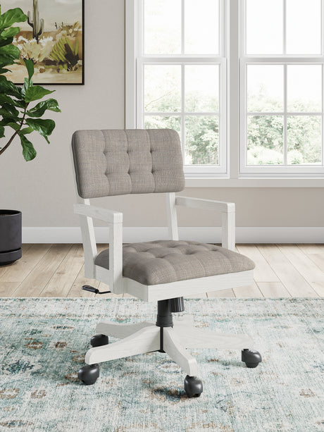 Robbinsdale Antique White Home Office Desk Chair from Ashley - Luna Furniture