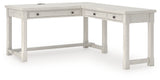 Robbinsdale Antique White L-Shaped Home Office Desk from Ashley - Luna Furniture