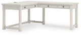 Robbinsdale Antique White L-Shaped Home Office Desk from Ashley - Luna Furniture