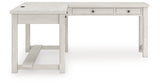 Robbinsdale Antique White L-Shaped Home Office Desk from Ashley - Luna Furniture