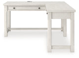 Robbinsdale Antique White L-Shaped Home Office Desk from Ashley - Luna Furniture