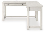 Robbinsdale Antique White L-Shaped Home Office Desk from Ashley - Luna Furniture