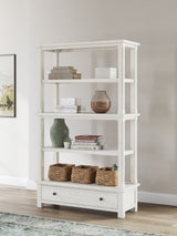Robbinsdale Antique White 75" Bookcase from Ashley Furniture - Luna Furniture
