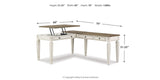 Realyn White/Brown 2-Piece Home Office Lift Top Desk from Ashley Furniture - Luna Furniture