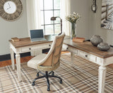 Realyn White/Brown 2-Piece Home Office Lift Top Desk from Ashley Furniture - Luna Furniture