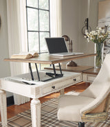 Realyn White/Brown Home Office Lift Top Desk from Ashley Furniture - Luna Furniture