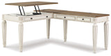 Realyn White/Brown 2-Piece Home Office Lift Top Desk from Ashley Furniture - Luna Furniture