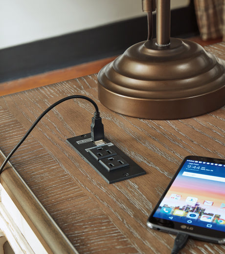 Realyn White/Brown 2-Piece Home Office Lift Top Desk from Ashley - Luna Furniture