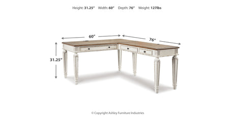 Realyn Home Office Desk and Bookcase from Ashley Furniture - Luna Furniture