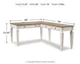 Realyn White/Brown 2-Piece Home Office Desk from Ashley Furniture - Luna Furniture