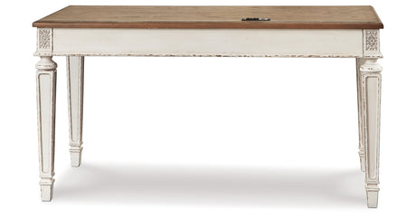 Realyn White/Brown 60" Home Office Desk from Ashley - Luna Furniture
