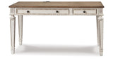 Realyn White/Brown 60" Home Office Desk from Ashley Furniture - Luna Furniture