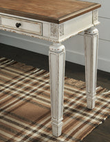 Realyn White/Brown 60" Home Office Desk from Ashley Furniture - Luna Furniture