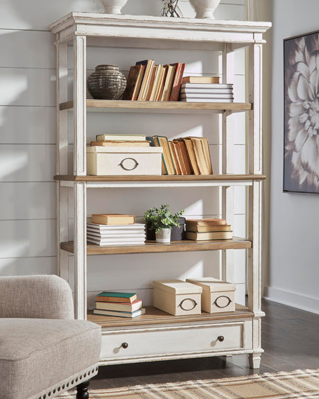 Realyn Brown/White 75" Bookcase from Ashley Furniture - Luna Furniture