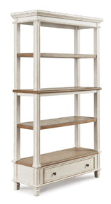 Realyn Home Office Desk and Storage in White/Brown from Ashley Furniture - Luna Furniture