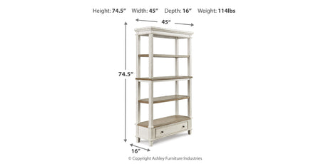 Realyn Brown/White 75" Bookcase from Ashley - Luna Furniture