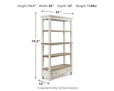Realyn Brown/White 75" Bookcase from Ashley Furniture - Luna Furniture