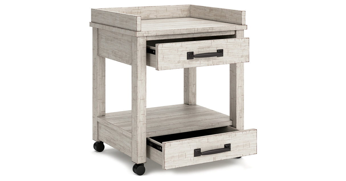 Carynhurst Whitewash Printer Stand from Ashley - Luna Furniture